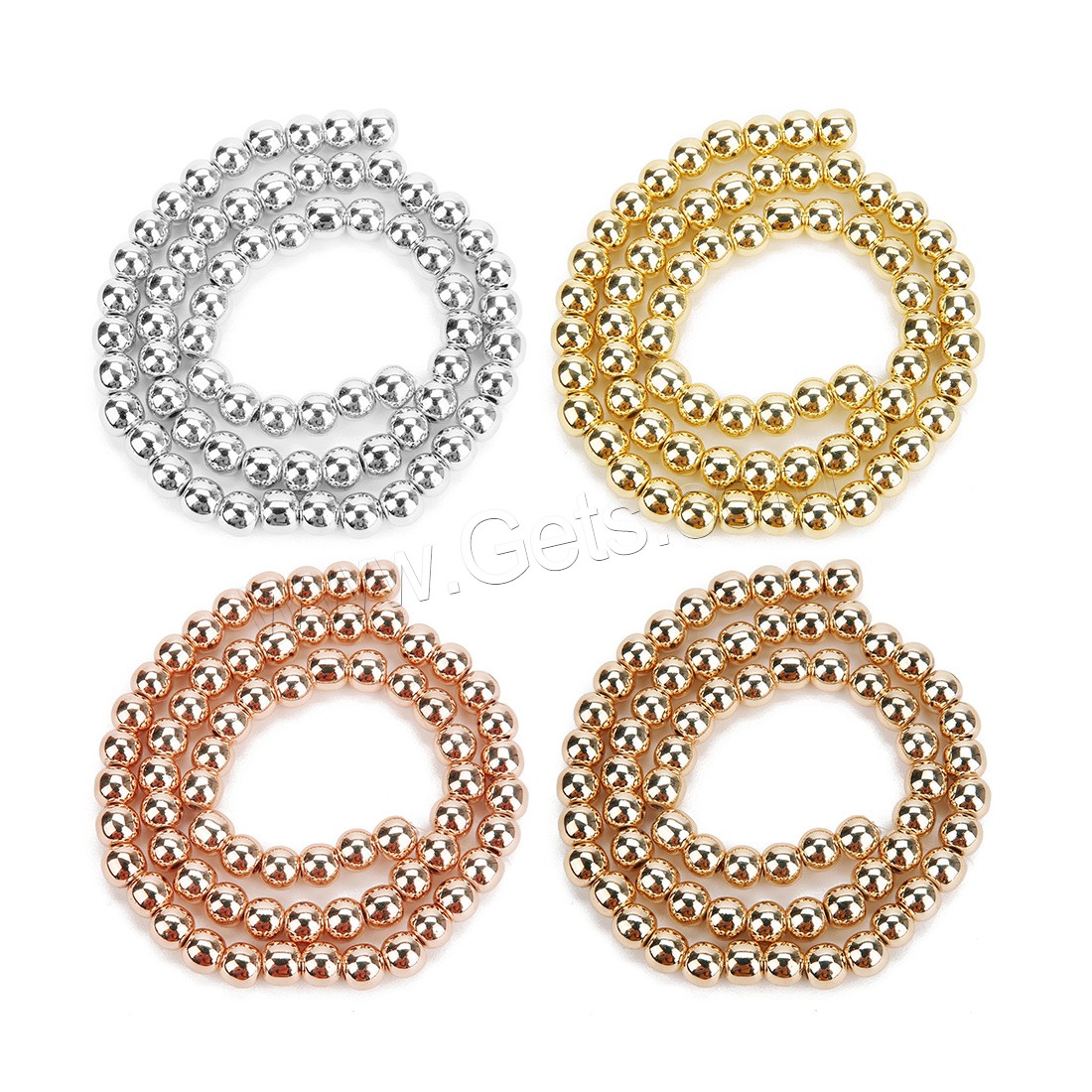 Hematite Beads, Round, plated, DIY & different size for choice, more colors for choice, Hole:Approx 1mm, Sold By Strand