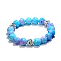 Glass Bracelet, with Polymer Clay, stoving varnish, for woman & with rhinestone nickel, lead & cadmium free, 70mm 