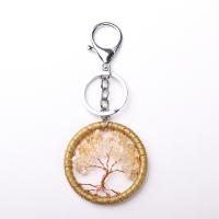 Brass Key Chain, with Resin, Tree, handmade, Unisex 