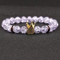 Amethyst Armband, mit Messing, Krone, plattiert, Modeschmuck & unisex & Micro pave Zirkonia, keine, 8mm, Länge:ca. 7.48 ZollInch, verkauft von Strang