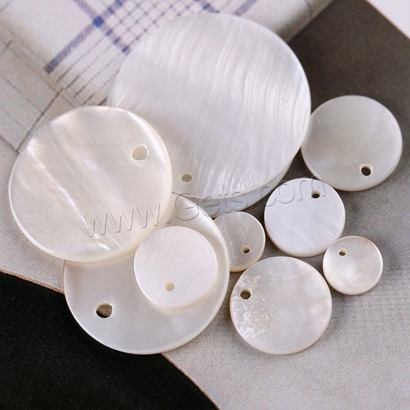 Pendentifs coquille en blanche, coquille blanche, Plat rond, DIY & normes différentes pour le choix, blanc, Vendu par PC