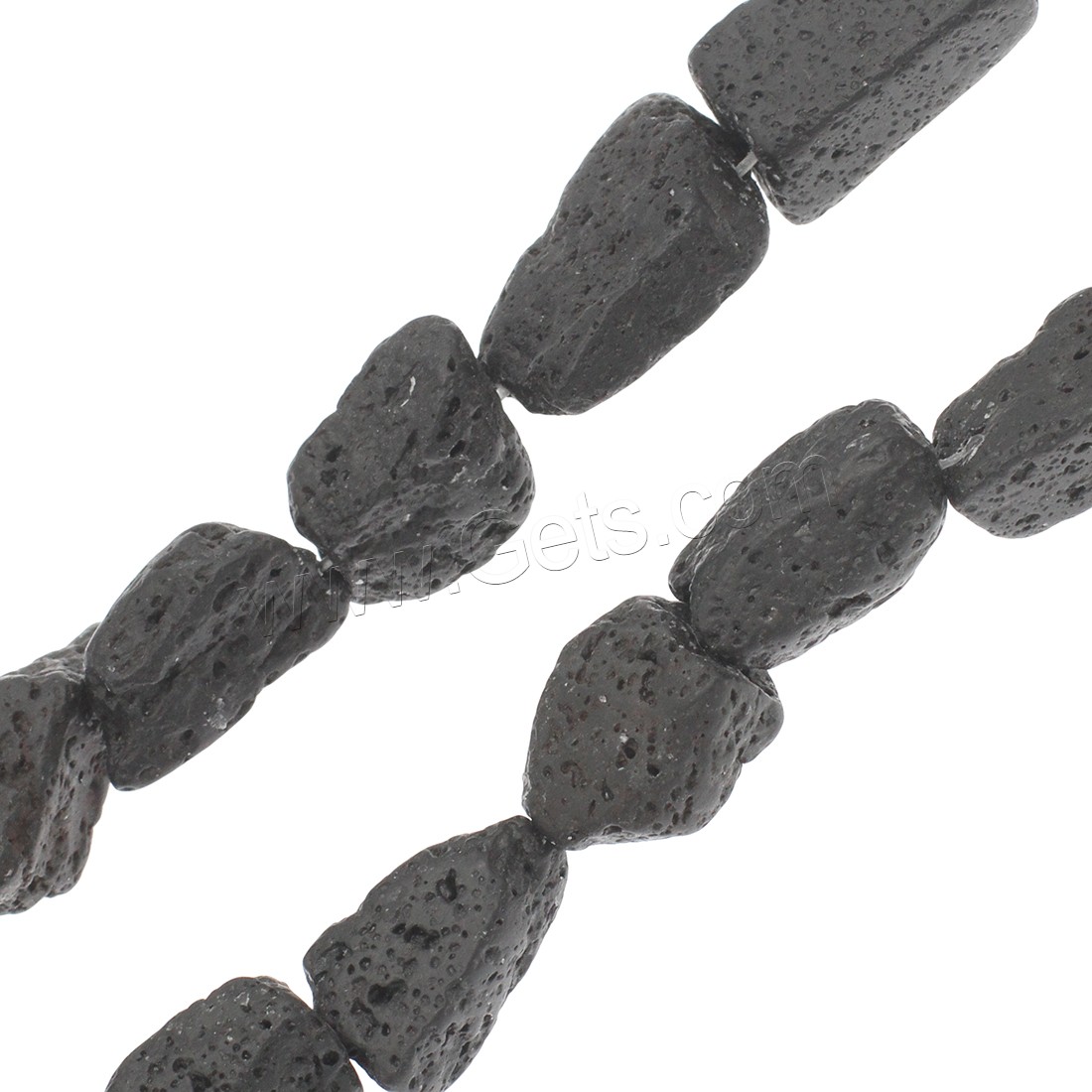 Perles de lave naturelle, lave volcanique, normes différentes pour le choix, noire, Trou:Environ 1mm, Longueur:Environ 14.9 pouce, Vendu par brin