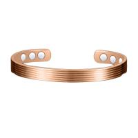 Messing Manschette Armband, Rósegold-Farbe plattiert, Modeschmuck & für Frau, 8mm, Innendurchmesser:ca. 55mm, verkauft von PC