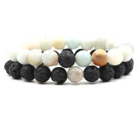 Lava Bead Bracelet, with Indian Agate, Round, fashion jewelry & Unisex, 10mm Approx 7.87 Inch 