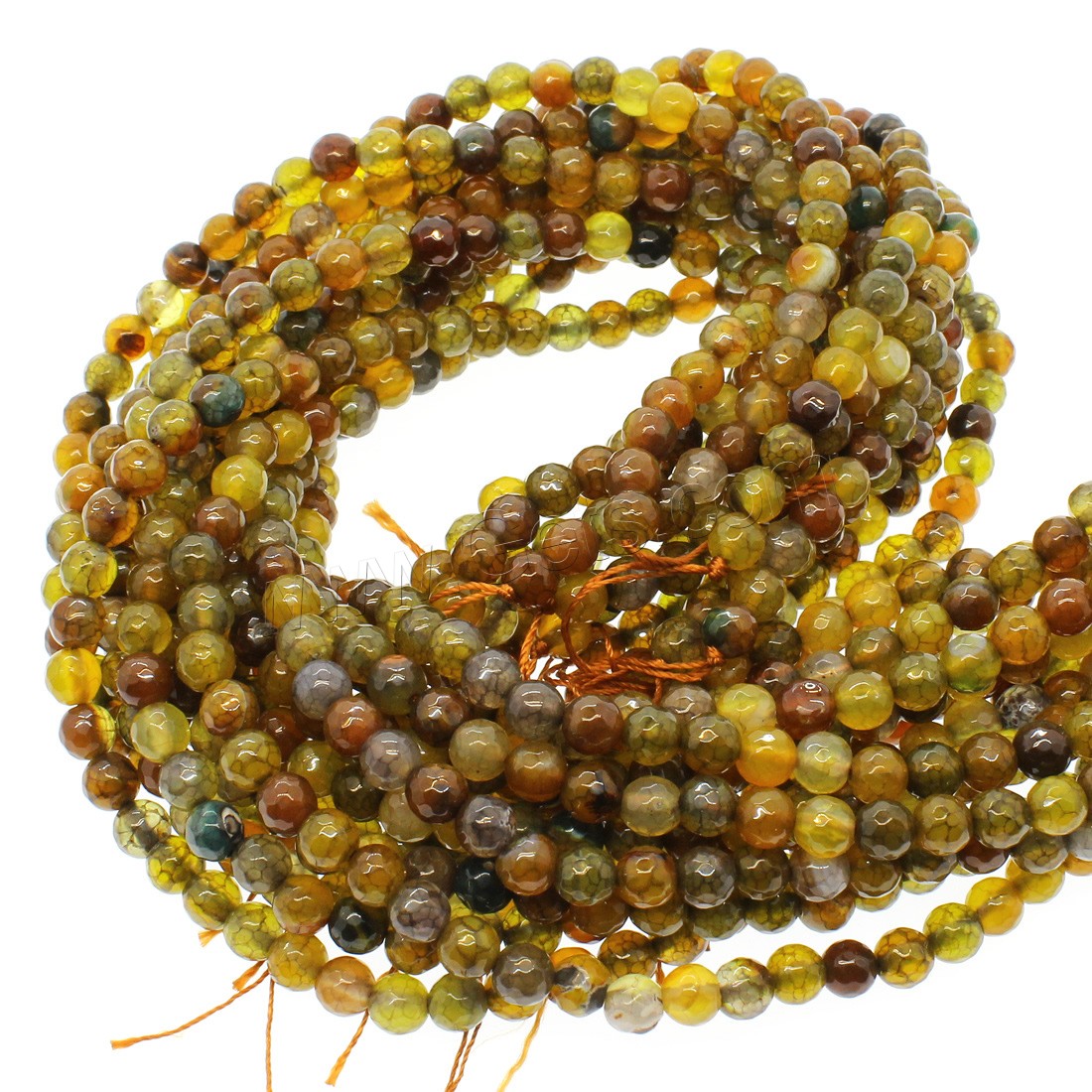 Mixed Agate Beads, Gemstone, Round, different materials for choice & different size for choice & faceted, Hole:Approx 1mm, Length:Approx 14.9 Inch, Sold By Strand