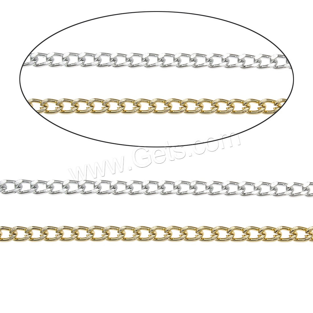 Aluminium Twist chaine ovale, Placage, bijoux de mode & normes différentes pour le choix & chaîne de torsion ovale, plus de couleurs à choisir, 100m/sac, Vendu par sac