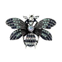 Zinc Alloy Jewelry Brooch, Butterfly, plated, Unisex & with rhinestone 42*59mm 