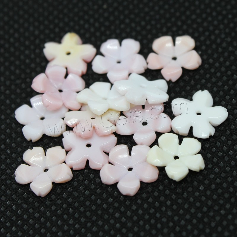 coquille blanche calotte de perle, fleur, Mini & bijoux de mode & DIY & normes différentes pour le choix, Couleur aléatoire, Trou:Environ 1mm, Vendu par PC