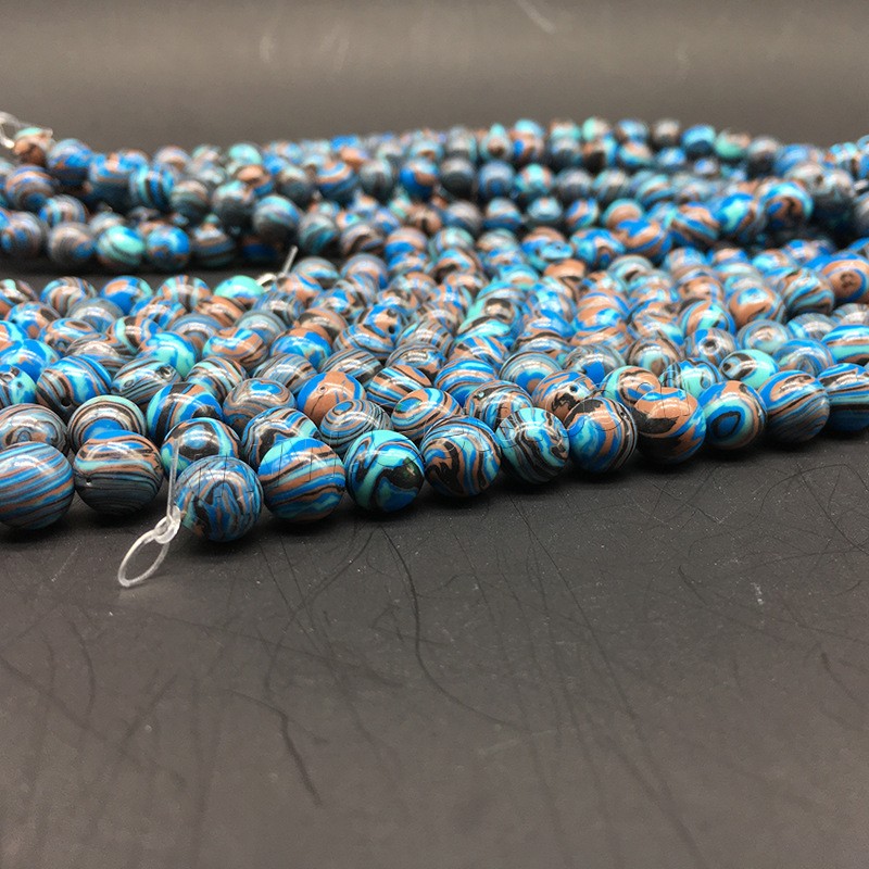 Synthetic Turquoise Beads, Round, fashion jewelry & different size for choice, Hole:Approx 1mm, Length:Approx 14.9 Inch, Sold By Strand