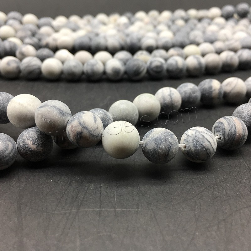 Network Stone Beads, Round, different size for choice & frosted, black, Hole:Approx 1mm, Length:Approx 14.9 Inch, Sold By Strand