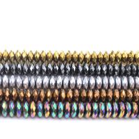 Hematite entrepiezas, Redondo aplanado, chapado, diverso tamaño para la opción & facetas, más colores para la opción, agujero:aproximado 1mm, longitud:aproximado 14.9 Inch, Vendido por Sarta