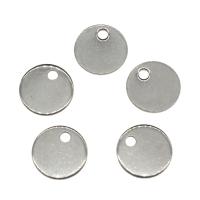 Stainless Steel Pendants, Flat Round, original color Approx 1.5mm 