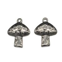 Pendentifs en acier inoxydable, champignon, couleur originale Environ 1.5mm Vendu par sac