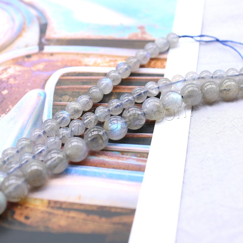 Natural Moonstone Beads, Round, fashion jewelry & different size for choice, grey, Hole:Approx 1mm, Length:Approx 14.9 Inch, Sold By Strand