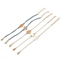 alliage de zinc Set de bracelet, Placage de couleur d'or, 5 pièces & bijoux de mode & pour femme, 2ensemblessérie/sac, Vendu par sac