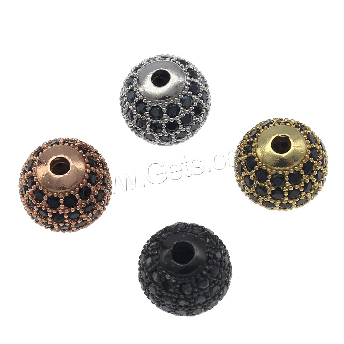 Rhinestone Brass Beads, metal, Esférico, chapado, Joyería & Bricolaje & diverso tamaño para la opción & con diamantes de imitación, más colores para la opción, agujero:aproximado 1.9mm, 20PCs/Bolsa, Vendido por Bolsa