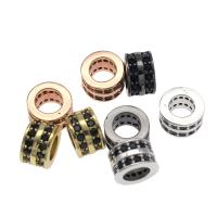 Abalorios de Europeo de latón con diamantes de imitación, metal, Columna, chapado, Joyería & Bricolaje, más colores para la opción, 9x5mm, agujero:aproximado 5mm, 20PCs/Bolsa, Vendido por Bolsa