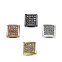 Rhinestone Brass Beads, Square, plated, fashion jewelry & DIY & with rhinestone Approx 1.7mm 