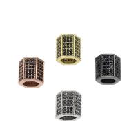 Abalorios de Europeo de latón con diamantes de imitación, metal, Columna, chapado, Joyería & Bricolaje, más colores para la opción, 9x8mm, agujero:aproximado 5mm, 10PCs/Bolsa, Vendido por Bolsa