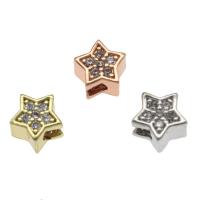 Rhinestone Brass Beads, Star, plated, Mini & fashion jewelry & DIY & with rhinestone Approx 2.4mm 