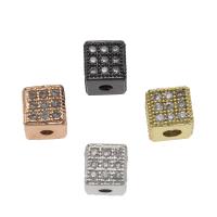 Rhinestone Brass Beads, Square, plated, vintage & fashion jewelry & DIY & with rhinestone Approx 1.8mm 