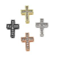 Rhinestone Brass Beads, Cross, plated, fashion jewelry & DIY & with rhinestone Approx 1.5mm 