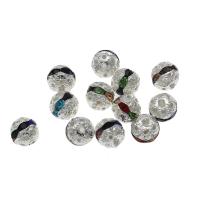 Rhinestone Brass Beads, Round, silver color plated, Mini & fashion jewelry & DIY & with rhinestone Approx 1.3mm 