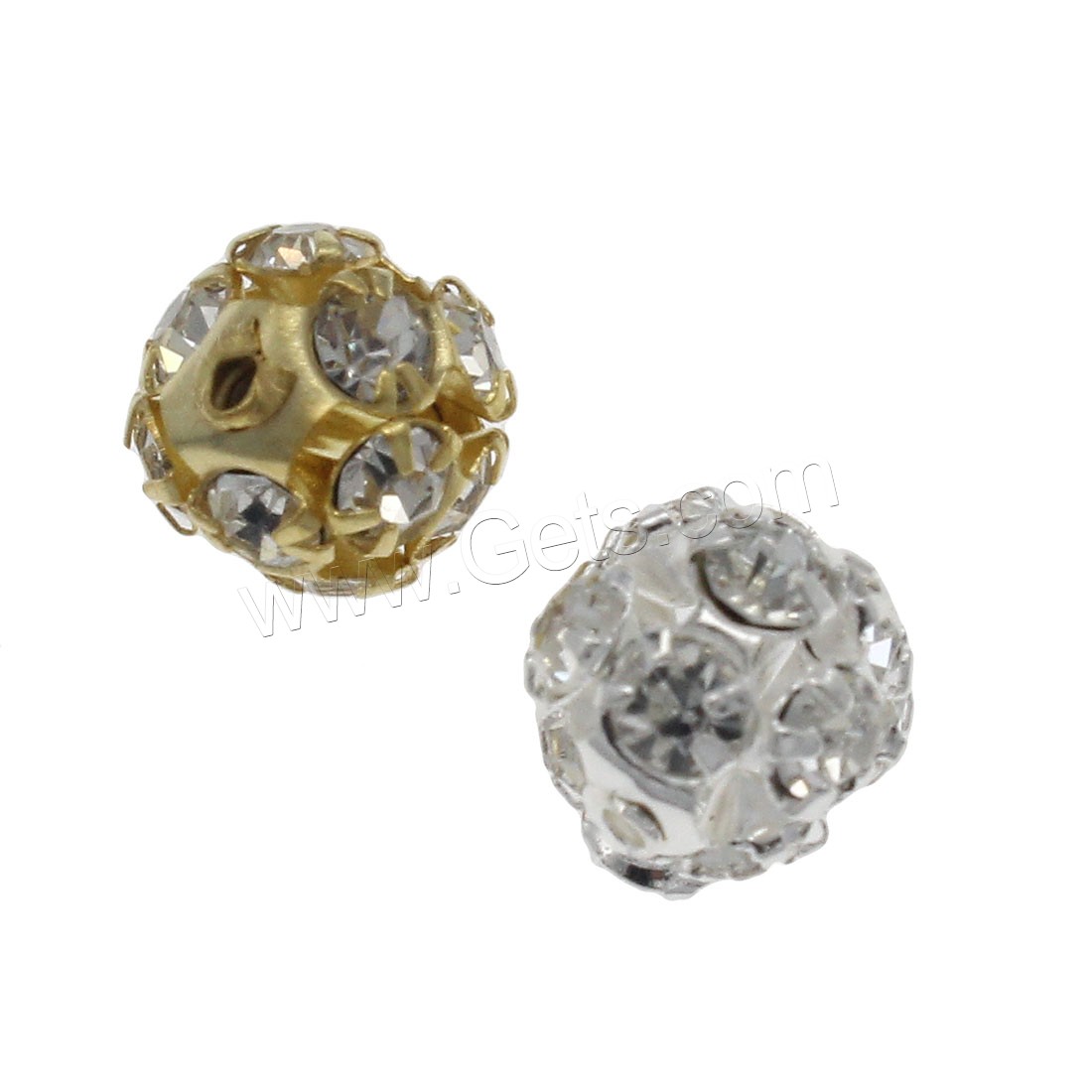 Rhinestone Brass Beads, metal, Esférico, chapado, Joyería & Bricolaje & diverso tamaño para la opción & con diamantes de imitación, más colores para la opción, agujero:aproximado 1.1mm, Vendido por Bolsa