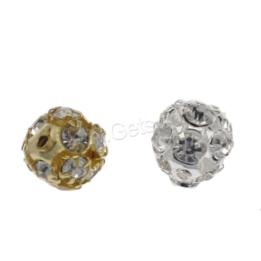 Rhinestone Brass Beads, metal, Esférico, chapado, Joyería & Bricolaje & diverso tamaño para la opción & con diamantes de imitación, más colores para la opción, agujero:aproximado 1.1mm, Vendido por Bolsa