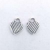 Zinklegierung Herz Anhänger, antik silberfarben plattiert, Modeschmuck & DIY, 11x9x3mm, Bohrung:ca. 2mm, 100PCs/Tasche, verkauft von Tasche