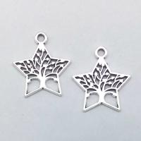 Zinc Alloy Star Pendant, antique silver color plated, vintage & DIY & hollow Approx 2mm 