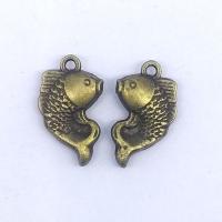 Colgantes Animales de Aleación de Zinc, Pez, chapado en color bronce antiguo, 18x10x4mm, agujero:aproximado 1mm, 100PCs/Bolsa, Vendido por Bolsa