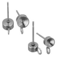 304 Stainless Steel Earring Stud Component, polished, fashion jewelry & with loop original color 