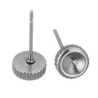 Stainless Steel Earring Stud Component, 304 Stainless Steel, polished, durable & DIY, original color 0.5mm,4mm 