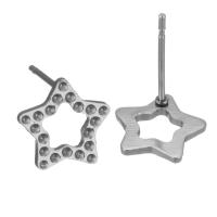 304 Stainless Steel Earring Stud Component, Star, polished, fashion jewelry & DIY, original color 0.5mm,0.5mm 