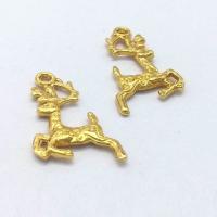 Colgantes Animales de Aleación de Zinc, Ciervo, chapado en color dorado, Lindo & Joyería & Bricolaje, 20x13x2mm, agujero:aproximado 1mm, 100PCs/Bolsa, Vendido por Bolsa