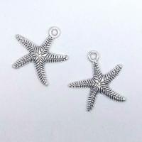 Zinc Alloy Star Pendant, Starfish, antique silver color plated, vintage & fashion jewelry & DIY Approx 1mm 