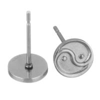 Stainless Steel Earring Stud Component, 304 Stainless Steel, polished, durable & DIY, original color 0.5mm 