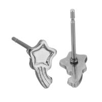 Stainless Steel Earring Stud Component, 304 Stainless Steel, polished, durable & DIY, original color 0.5mm 