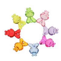 Transparent Acrylic Pendants, Rabbit, cute & fashion jewelry & DIY & jelly style, mixed colors Approx 1.5mm, Approx 