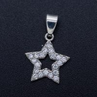 Zinc Alloy Star Pendant, plated, vintage & fashion jewelry & DIY & micro pave cubic zirconia & hollow 