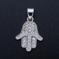 Zinc Alloy Star Pendant, Hamsa, plated, vintage & fashion jewelry & DIY & micro pave cubic zirconia 