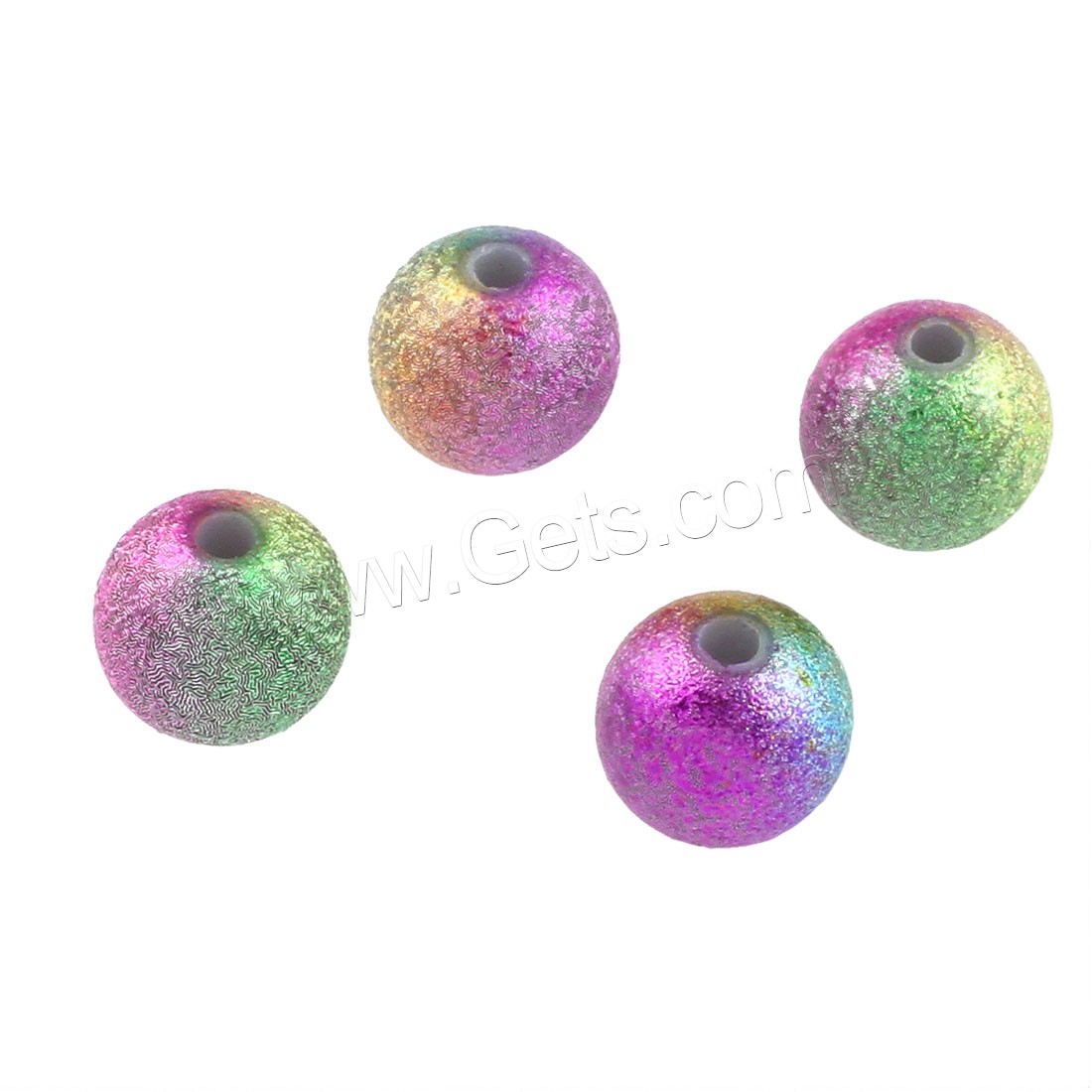 Acrylic Jewelry Beads, Round, fashion jewelry & gradient color & DIY & different size for choice, multi-colored, Sold By Bag