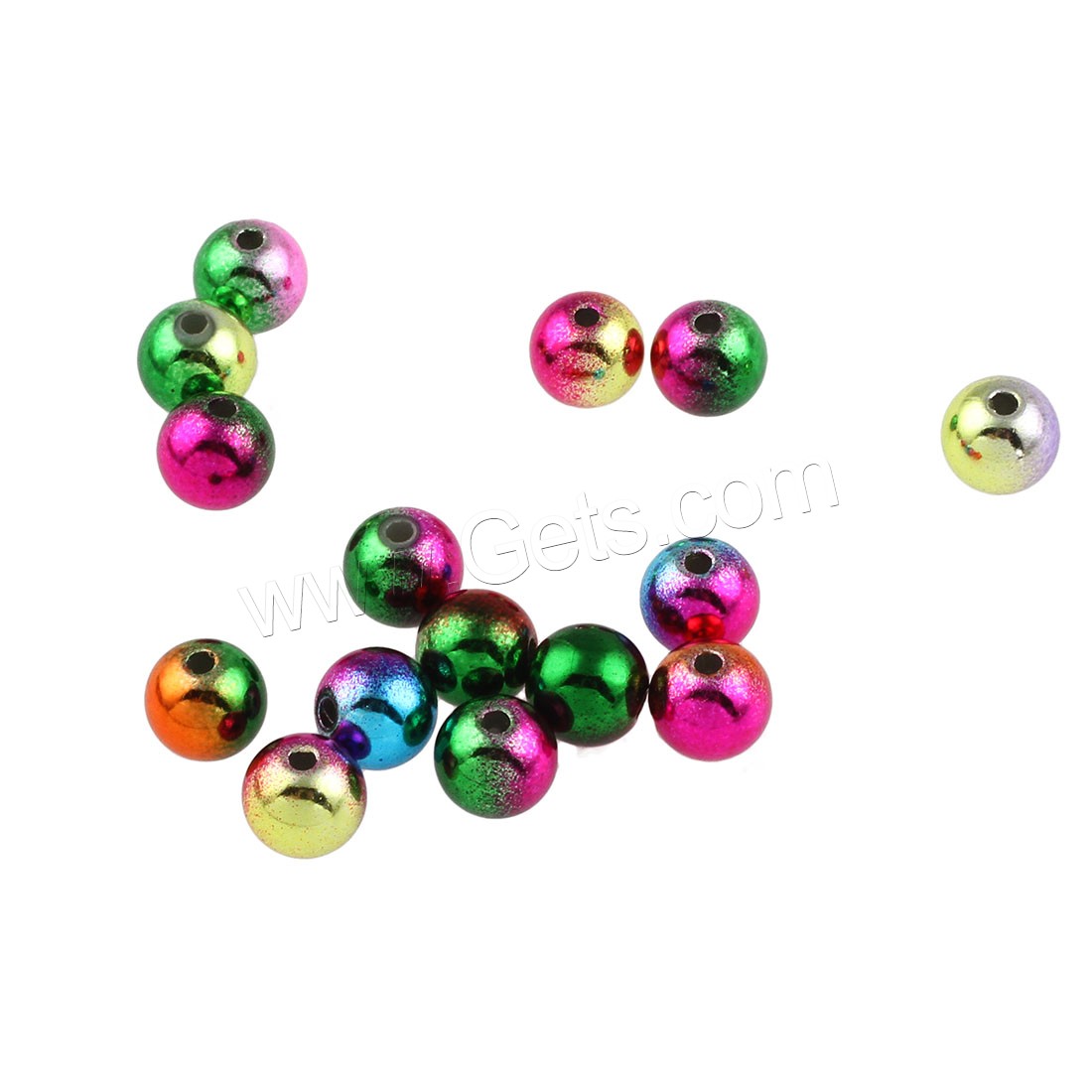 Acrylic Jewelry Beads, Round, Mini & fashion jewelry & DIY & different size for choice, multi-colored, Sold By Bag