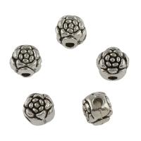 Abalorios de Aleación de Zinc en Forma Flor, chapado en color de plata antigua, Bricolaje, 5.8x6.3x5.3mm, agujero:aproximado 1.6mm, aproximado 142PCs/Bolsa, Vendido por Bolsa