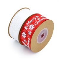 Polyester Band Dekoration, Schneeflocke, Weihnachts-Design & Niedlich & Modeschmuck & DIY & verschiedene Stile für Wahl, 25*10000mm,25*20000mm, verkauft von Spule