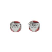 Stainless Steel European Beads, 316L Stainless Steel, Santa Claus, enamel Approx 4mm 