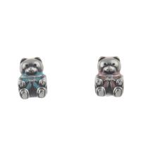 Stainless Steel European Beads, 316L Stainless Steel, Bear, enamel & blacken Approx 4mm 