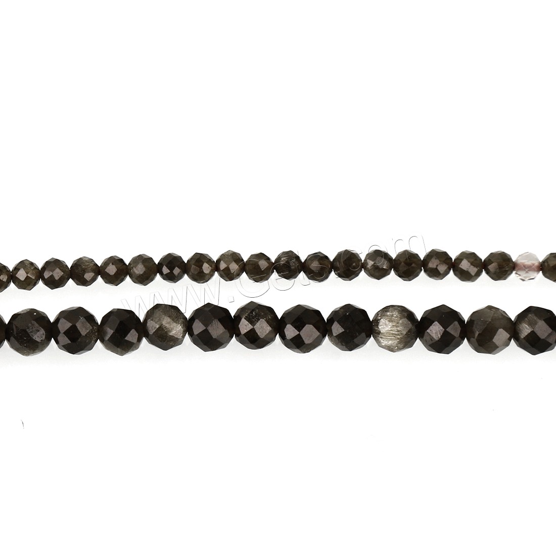 Gold Obsidian Beads, Round, fashion jewelry & DIY & different size for choice & faceted, black, Hole:Approx 1mm, Length:Approx 15.5 Inch, Approx 16 Inch, Sold By Strand