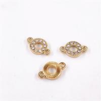 ラインストーン亜鉛合金のコネクタ, 亜鉛合金, ゴールドメッキ, 女性用 & ライン石のある, 9*14mm, 20パソコン/バッグ, 売り手 バッグ